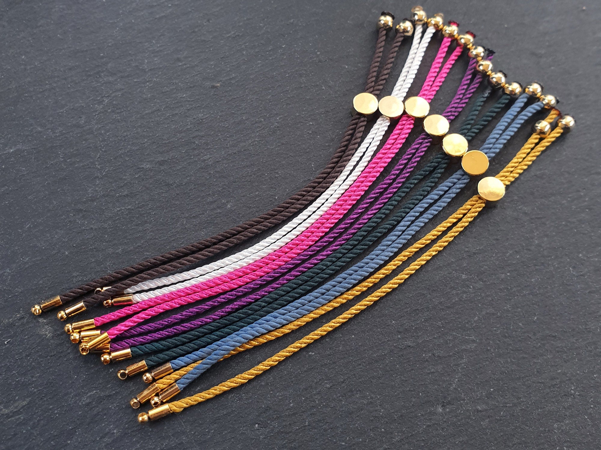 Purple Wine Adjustable Rope Slider Bolo Bracelet Blanks, 2mm Rope Cord –  LylaSupplies
